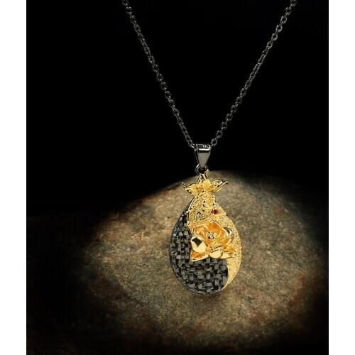 CHARLINLIOL Original Design Elegant Flower Choker Hollow Out Two Tone Gold Bohemia Charms Pendant Necklace Chain Retro Jewelry