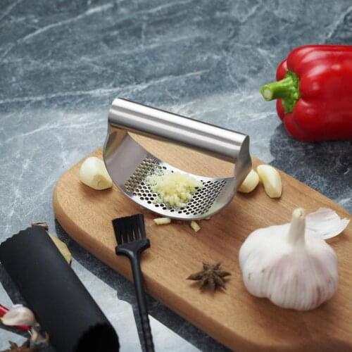 100% Stainless Steel Garlic Squeezer Rocker Garlic Chopper Mincer Squeezer Kitchen Garlic Masher Kitchen Tool