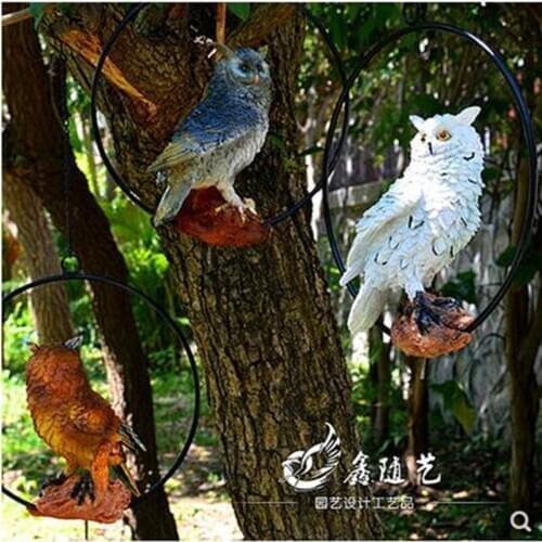 Nordic style decorative animal ornaments, resin owl crafts, home garden decoration gifts
