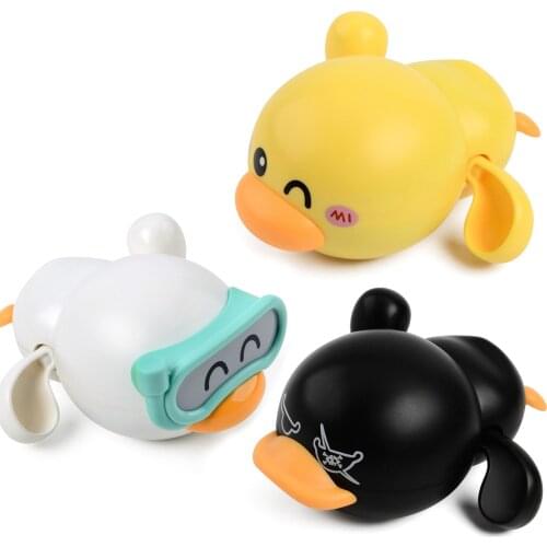 Baby Wind Up Bath Toy Cartoon Duck Shaped Shower Play For Bathroom Pool Bathtub