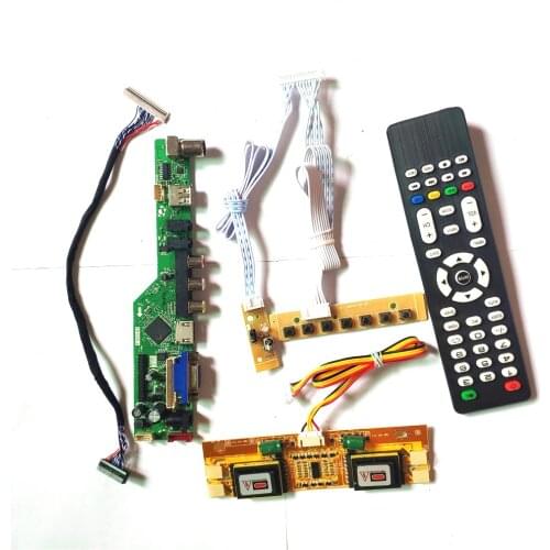 For LM201WE3-TLF1/TLF2 T.V56 controller board Remote+Inverter+keyboard VGA HDMI-Compatible AV USB RF 4CCFL 30Pin LVDS LCD