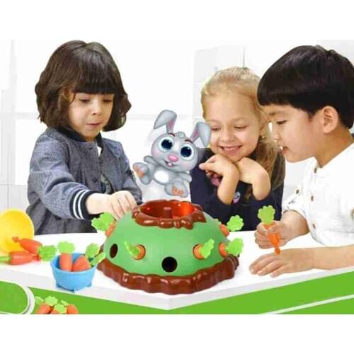 Bunny Electric Puzzle Board Game Parent-child Interactive Toy Party Game Jumping Rabbit Pulling Carrot Puzzle Game
