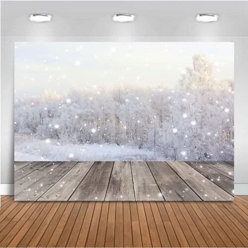 Photography backdrop winter snow background for photo studio wood floor children portrait backgrounds for fondos navideños