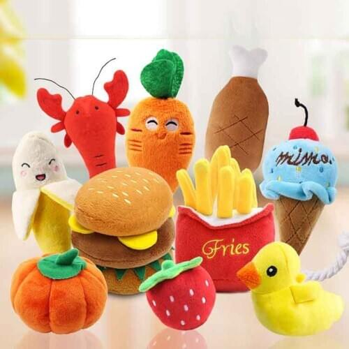 Hamburgers Toys Things For Dogs Stuffed Dog Toy Flip Octopus Dog Plush Chew Toys At Cartoon Mascotas Supplies Plush Puzzle