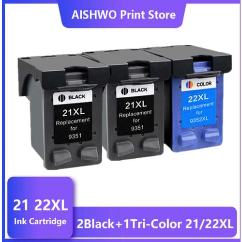 ASW 3Pcs 21XL 22XL Ink Cartridge Replacement For HP 21 22 XL Deskjet F380 F2180 F2280 F4180 F4100 F2100 Printer Cartridges