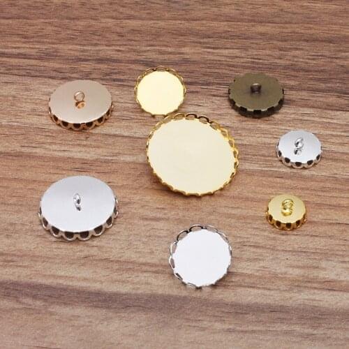 10mm - 35mm Round Glass Resin Cabochon Caps Base Bezel Button Loops Back for Stuffed Animal Plushies DIY Findings Accessories