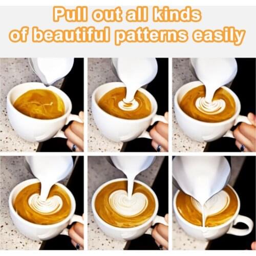 Stainless Steel Pitcher Coffee Pitcher Milk Frothing Jug Pull Flower Cup Cappuccino Milk Pot Espresso Cup Latte Art Frother 2