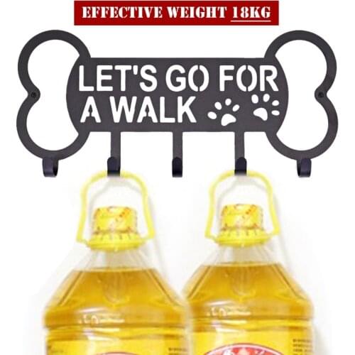 Metal Pet Dog Leash Hanger Hook Dog Leash Wall Rack Holder with Free Nail Hang on Leather Nylon Leash Key Pet Holder