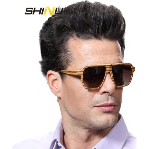 Polarized lens fashion Laminated wooden Sunglasses wood men sunglasses with logo and leather case SH73005