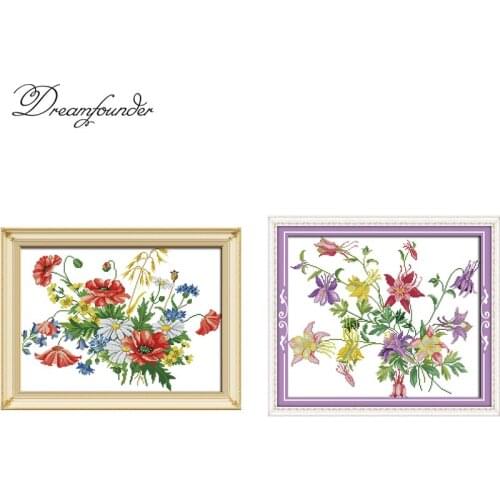 The flowers are in full bloom cross stitch kit cross-stitch set 18ct 14ct 11ct count print canvas stitches embroidery handmade