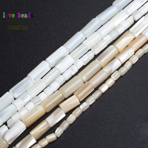 Natural Color Cylindrical Shape Trochus Top Shell Stone Beads For Jewelry Making DIY Bracelet Necklace 3.5*3.5/4*8/5*10mm 15