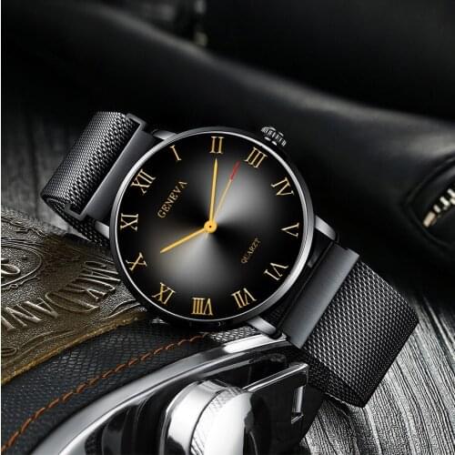 2021 New Mens Watch Magnet Milan Strap Alloy Mesh Strap Business Roman Casual Magnetic Quartz Mens Watch Bulk Items Wholesale