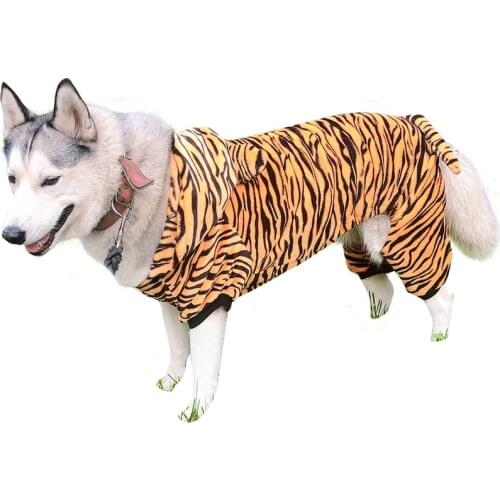 Big Dog Clothes Winter Large Dog Outfit Tiger Cosplay Funny Dog Costume Shiba Inu Samoyed Husky Golden Retriever Pet Apparel 9XL