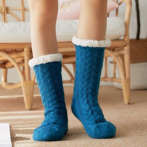 Autumn Winter Fuzzy Warm Slipper Woman Socks Kawaii Non-slip Super Soft Cozy Kawaii Lolita Sleeping Socks Christmas Gift