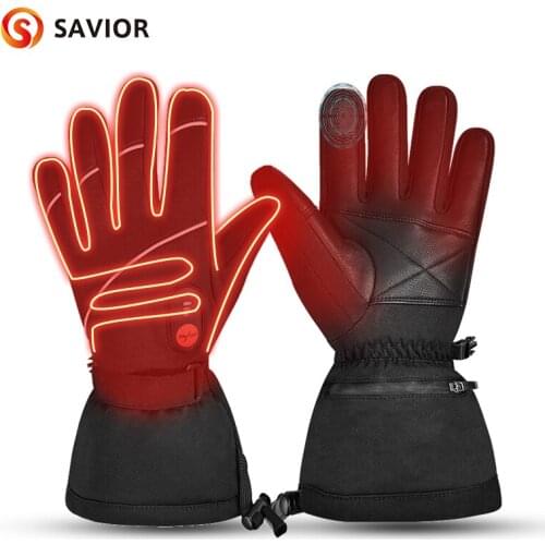 SAVIOR Winter Men Women Rechargeable Battery Heated Gloves for Mortorcycle Riding Hiking FishingHunting Fishing S15