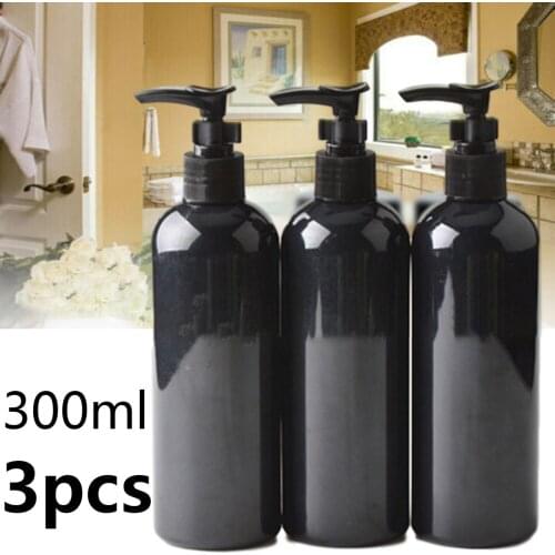 3pcs 300ml Empty Lotion Pump Bottle Bathroom Portable Soap Dispensers Shampoo Shower Gel Holder Empty Bath Pump Bottle