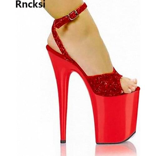 Rncksi New Sexy 20CM Pole Dancing Shoes 8 Inch High Heels Nightclub Model Womens Shoes