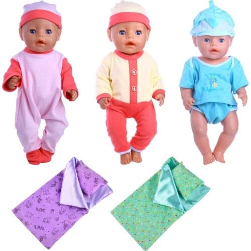 8 Styles Of Pajamas/Sleeping Bags Made Of Pure Cotton For 18 Inch American Doll Girls & 43 Cm New Born Baby Items,Our Generation