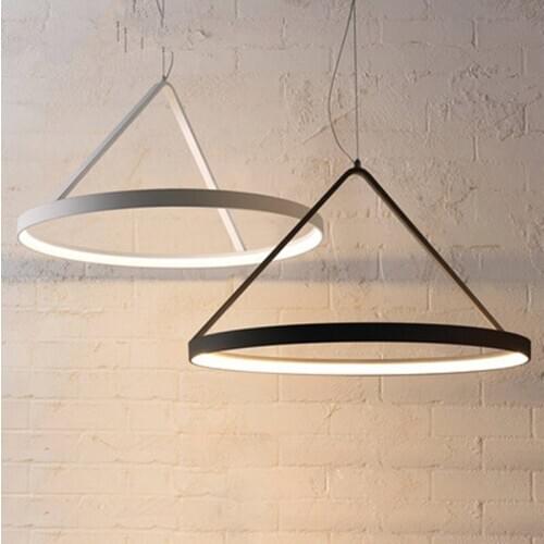 Modern Minimalism Round Aluminium Lustre Led Dimmable Pendant Lights Adjustable Luminaria Cable Hanging Lamp for Dining Room