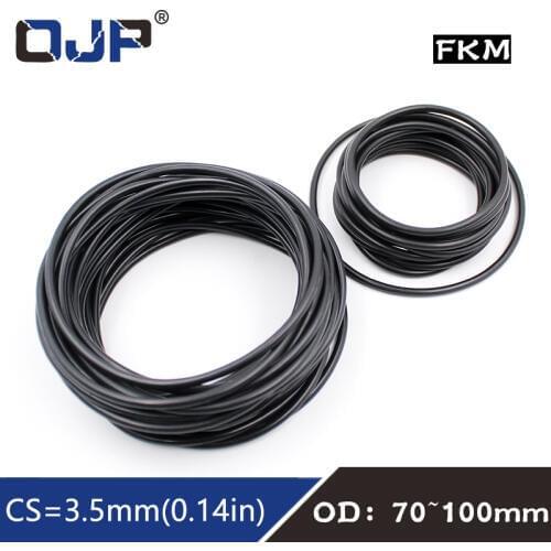 1PC Fluorine rubber Ring Black FKM Seals 3.5mm Thickness OD70/72/75/80/85/90/95/100mm O Ring Gasket Oil Ring Sealing Washer