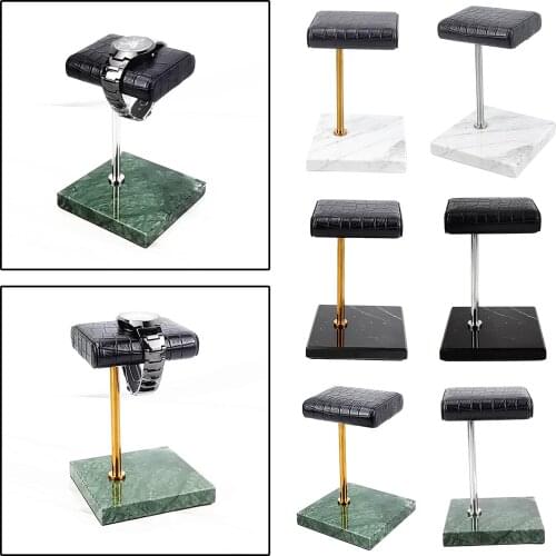 Stable Marble & PU Leather Watch Holder Display Stand Jewelry Stand Necklace Showcase