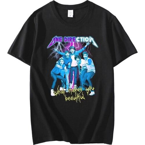 Funny Heavy Metal One Direction Vintage T-Shirt Regualr 2021 Fashion Top Mens 100% Cotton T-Shirt Women Soft Plus Size Tops
