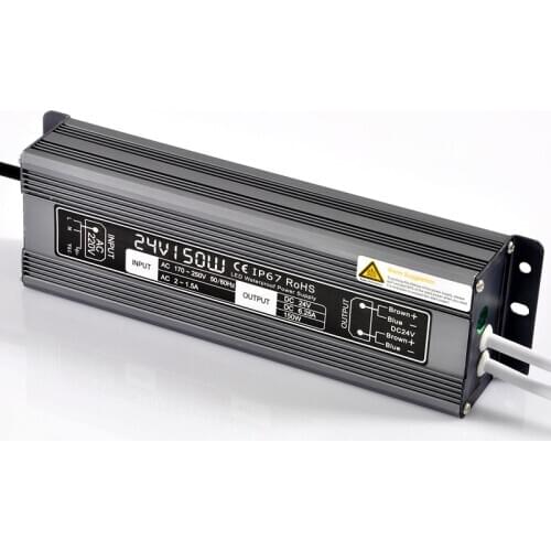 24V 150W Waterproof led power supply IP67 150w DC24V power adapter lighting transfomer AC 110V 220V to 24V LED Driver