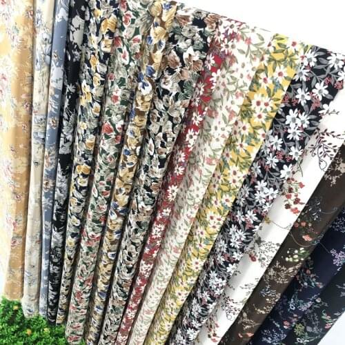 /Top Grade Chiffon Printed Fabric South Korean Silk Floral-Print Clothing Fabric Spring And Summer Dress Shirt Cailco/1 M