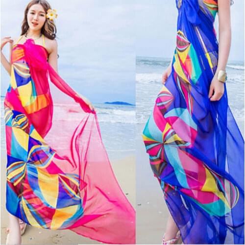 Women Beach Shawl, Printed Sun Protection Pareo Blanket, Swimwear Wrap Shawl Scarf, Wild Dressing Accessories 2021 New Fashion