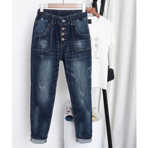 Plus size 5XL High Waist Jeans Women Vintage Jeans Femme Harem Pants Loose Boyfriend Denim Jeans Streetwear Trousers Women AH150
