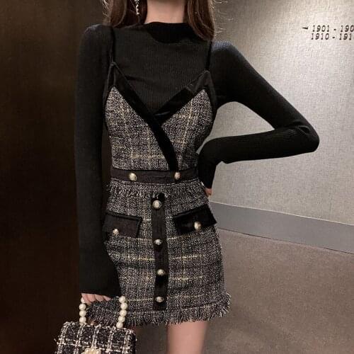 Women Fashion 3pc Vestidos Long Sleeve Bottoming Shirt&Short Tank Vest&High Waist Mini Skirt Sets Chic Three Pieces Dress Suits