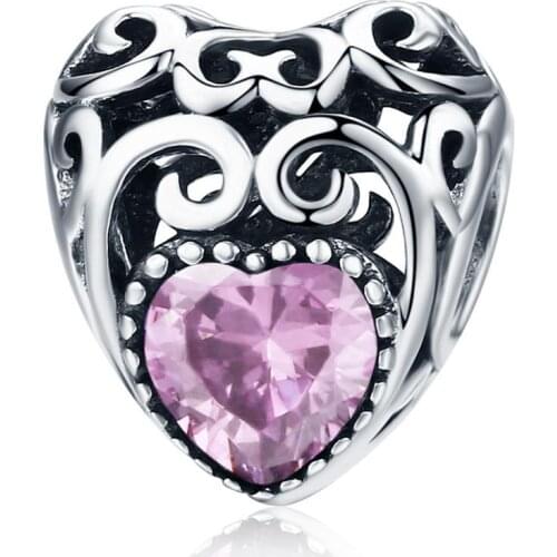 ANNA QUEEN October Birthstone Charms Leaves Wave Heart Bead Charms fit Charm Bracelet Necklace