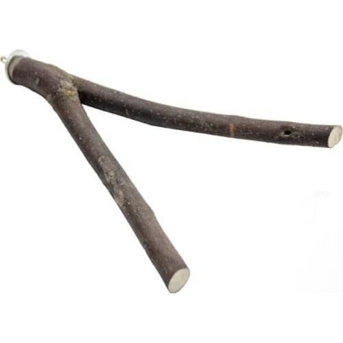 1 pcs Pets Supplies Wood Parrots LogTree Stand Bar Hamster Branch Fruit Tree Fork Tortoise Squirrel Toys Branch two-pointed tree