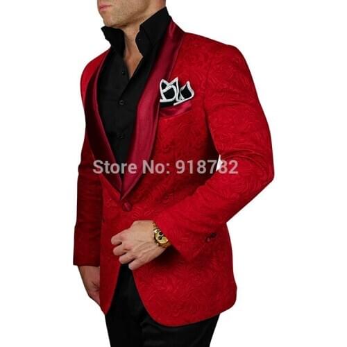 2017 Best Selling Elegant Brand Design Groomsmen Red/Black/White Slim Fit Groom Wedding Suits Mens Tuxedos Best Man Blazer