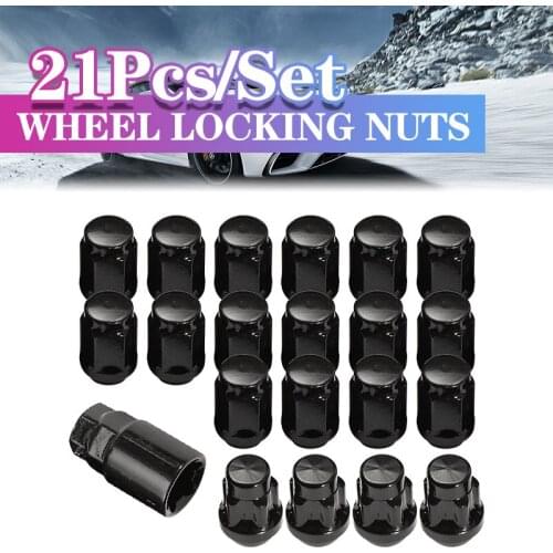 21PCS M12 x 1.5mm 19mm Alloy Car Wheel Locking Nuts Blots Locker With Key Opposite Side 60 Degrees For Ford for Focus