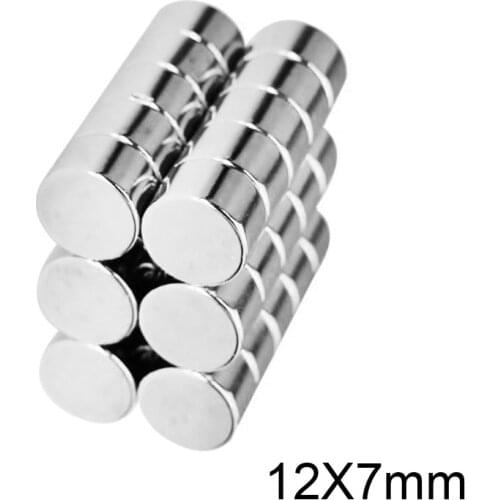 5/10/20/30/50/100PCS 12x7 Strong Cylinder Rare Earth Magnet 12mmX7mm Round Neodymium Magnets 12x7mm Small Disc Magnet 12*7