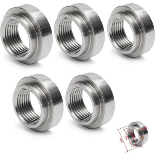 5pcs/ 10pcs M18 x 1.5mm 430 Stainless SteelExhaust Pipe Base Heat-resisting Nut Exhaust Lambda Boss O2 Oxygen Sensor Weld-On Nu