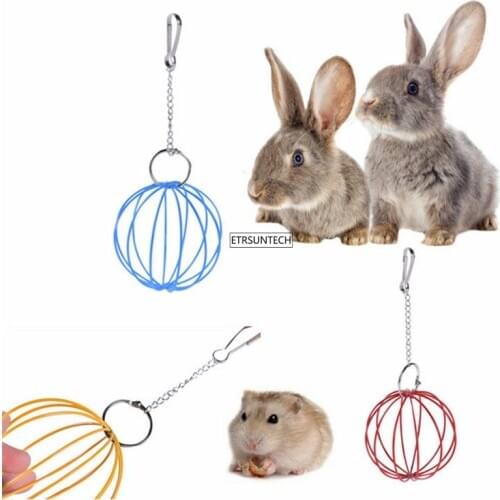 50pcs Toy Grass Feeder Hay Ball Cage Plating Pet Rabbit Food Providing Home Decorative Rack Hamster Tool Hanging