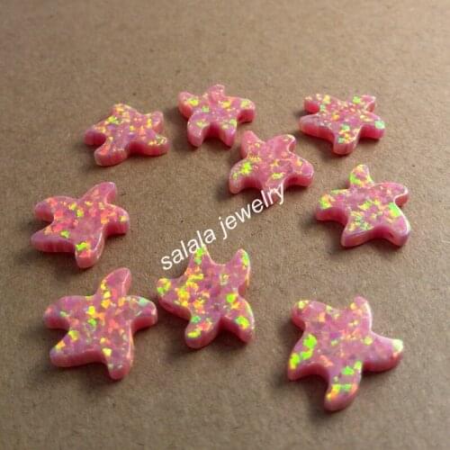50pcs/lot Free Shipping 12x13mm Seastar Fire Opal Stone , Synthetic Drilled Seastar Opal Stone Price