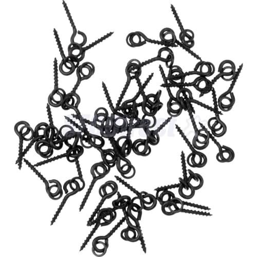 50 Pieces 13mm Carp Fishing Chod Boilie Screw with Ring Pop Up Peg Pellet Holder Bait Stop Terminal Tackle Matte Black