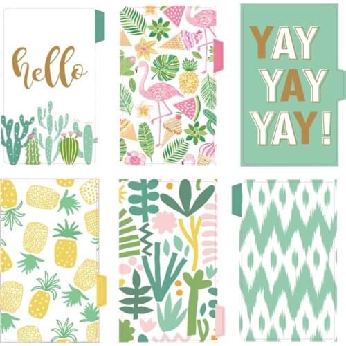 6PCS/Set Cute 6 Holes Paper Index Divider Set for Binder Agenda Planner Notebooks Accessories Stationery A5 A6