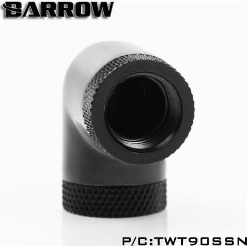 Barrow Black Silver G1/4'' thread 90 degree two Rotary Fitting Adapter Rotating 90 degrees water cooling Adaptors TWT90SSN