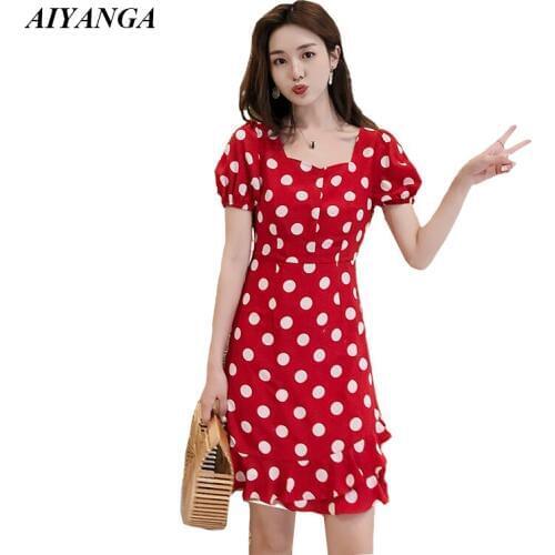 Летние платья в горошек AIYANGA China At AliExpress