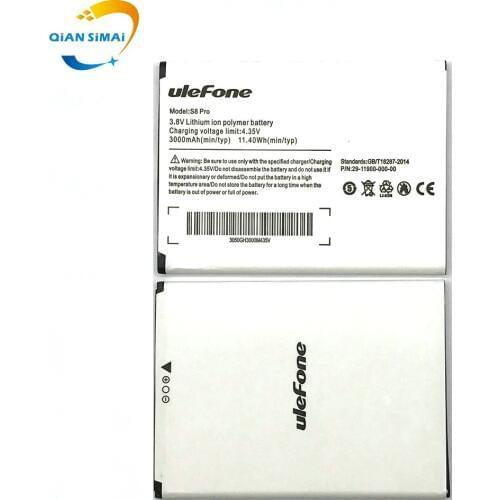 5pcs New 100% high quality s8 pro battery For Ulefone s8 pro mobile phone +track code