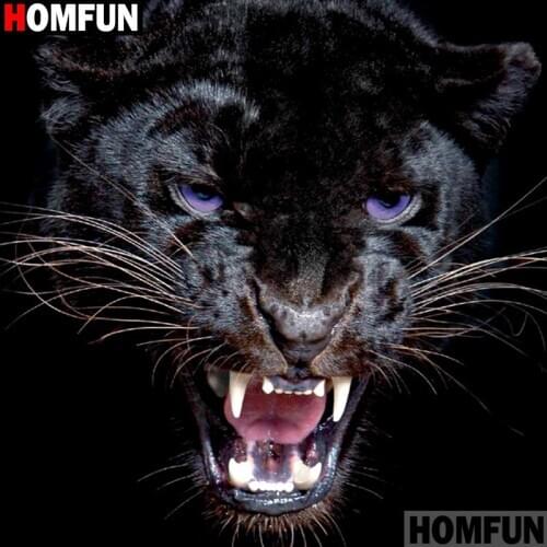 Homfun Full Square/Round Drill 5D DIY Diamond Painting "Animal tiger" 3D Embroidery Cross Stitch Home Decor Gift A12379