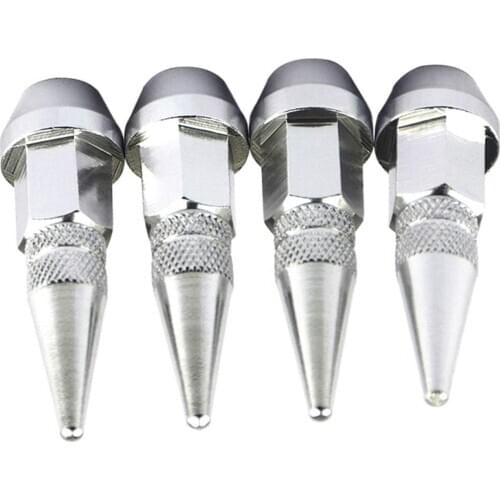 Car Auto Motorcycle Tires Parts Aluminum Tire Dustproof Wheel Stem Valve Caps 4 Pieces - Silver