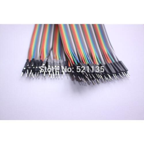 Free Shipping 80pcs 40cm 1p-1p Connector Male to Male Dupont Wire Cable Line 2.54mm