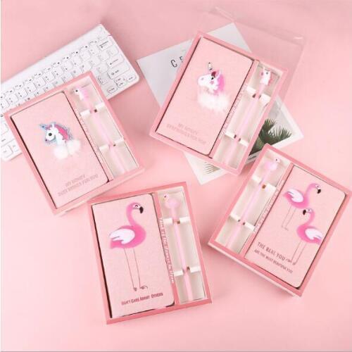 A5 Creative Unicorn Flamingo Spiral Notebook And Journal Diary Weekly Planner Sketchbook Stationery Birthday Gift Set For Girls