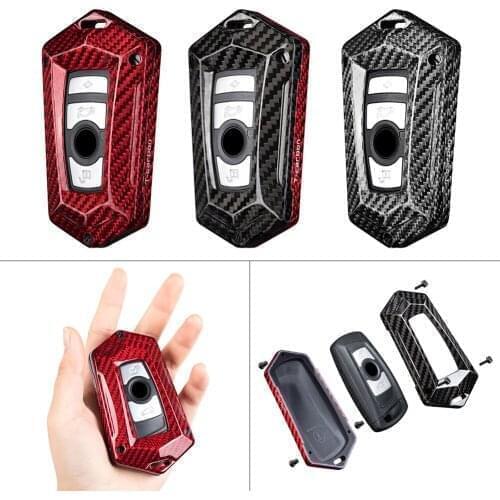 Carbon Fiber Key Fob Case Cover Shell Universal For BMW 1 2 3 4 5 6 7 Series X3 X5 Car Accessories