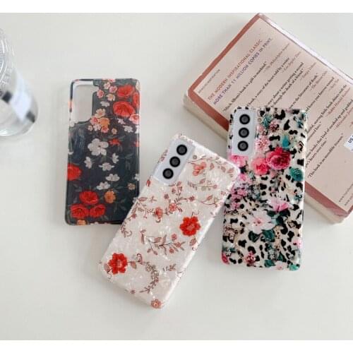 Phone Case For Samsung Galaxy S21 Ultra S20 Plus Anti-Fall Shell Printed Floral Soft For Galaxy A52 A72 A32 5G A71 Case Cover